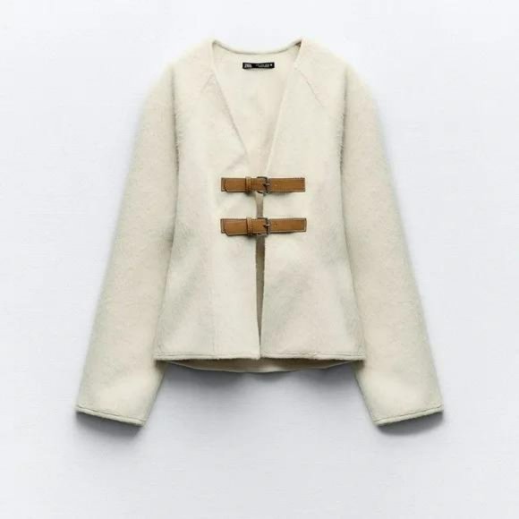 ZARA BELTED SOFT CARDIGAN SWEATER JACKET - Picture 5 of 9